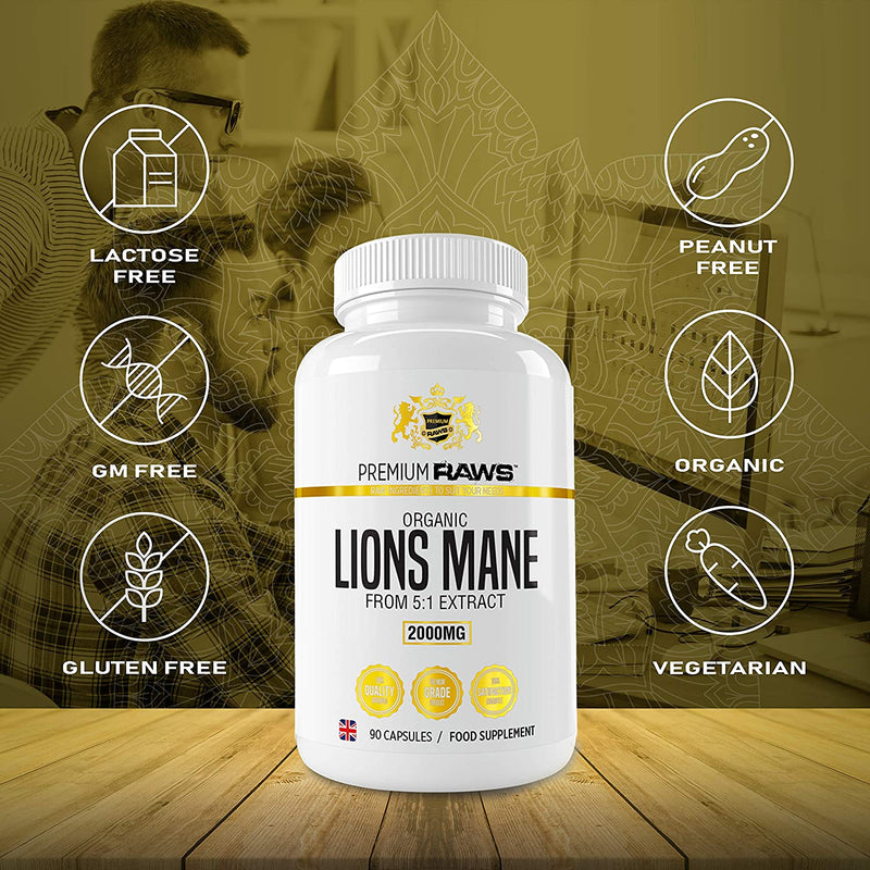 Lions Mane Mushroom Capsules | Cognitive Focus & Immune Support | 90 Capsules