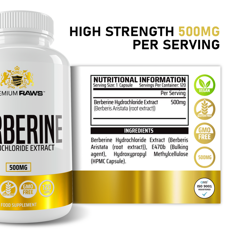 Berberine HCL 97% 120 Capsules | 500mg