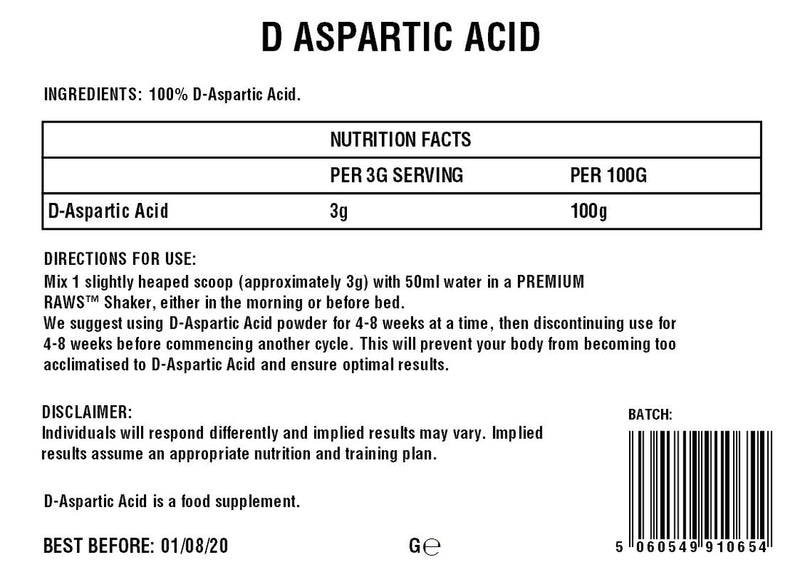 D Aspartic Acid Powder | D-AA | Amino Acid | 100%